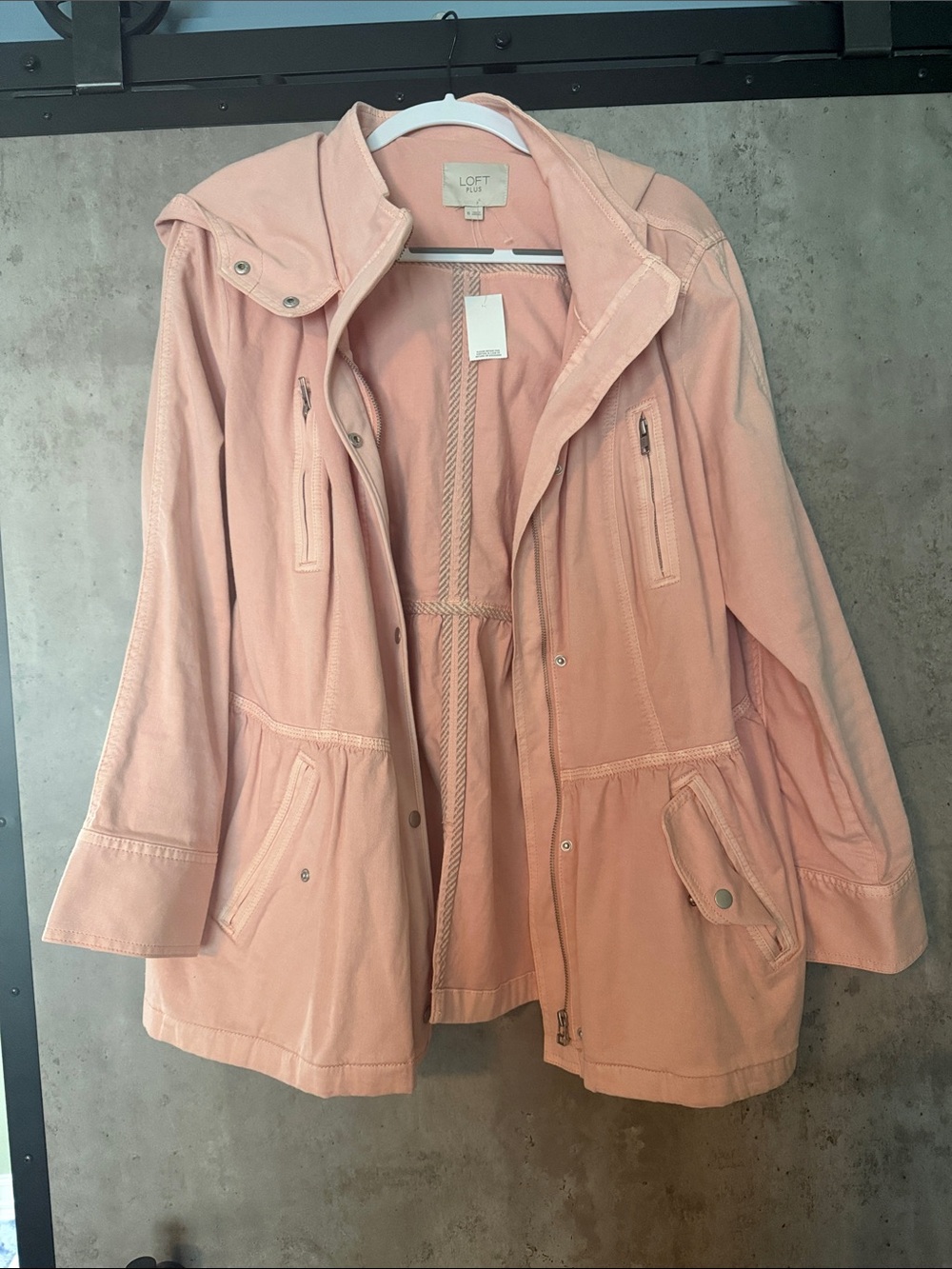 LOFT Dusty Rose Utility Jacket with Drawstring